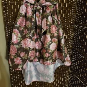 Asymmetrical High waist Floral skirt